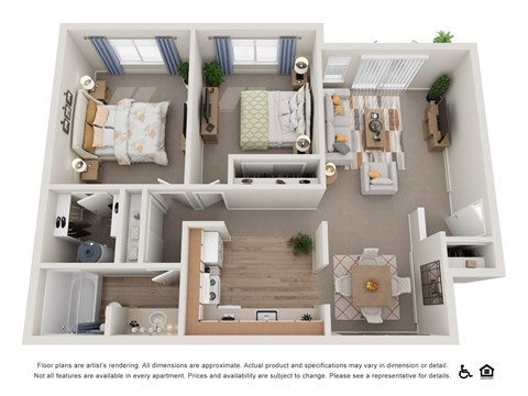 2x1 Floor Plan at Veri at Timberhill, Corvallis, OR
